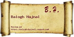 Balogh Hajnal névjegykártya